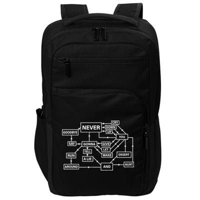 Funny Rick Roll Flowchart Internet Meme Gift Funny 80s Music Nerd Gift Impact Tech Backpack