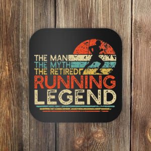 Funny Runner Retirement Gift Man Myth Retired Running Legend Coaster