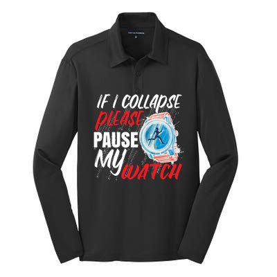 Funny Running Runner Half Marathon Gift Silk Touch Performance Long Sleeve Polo