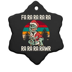 Fa Ra Ra Ra Ra Ra Ra Ra Rawr Christmas Trex Dinosaur Funny Cute Gift Ceramic Star Ornament