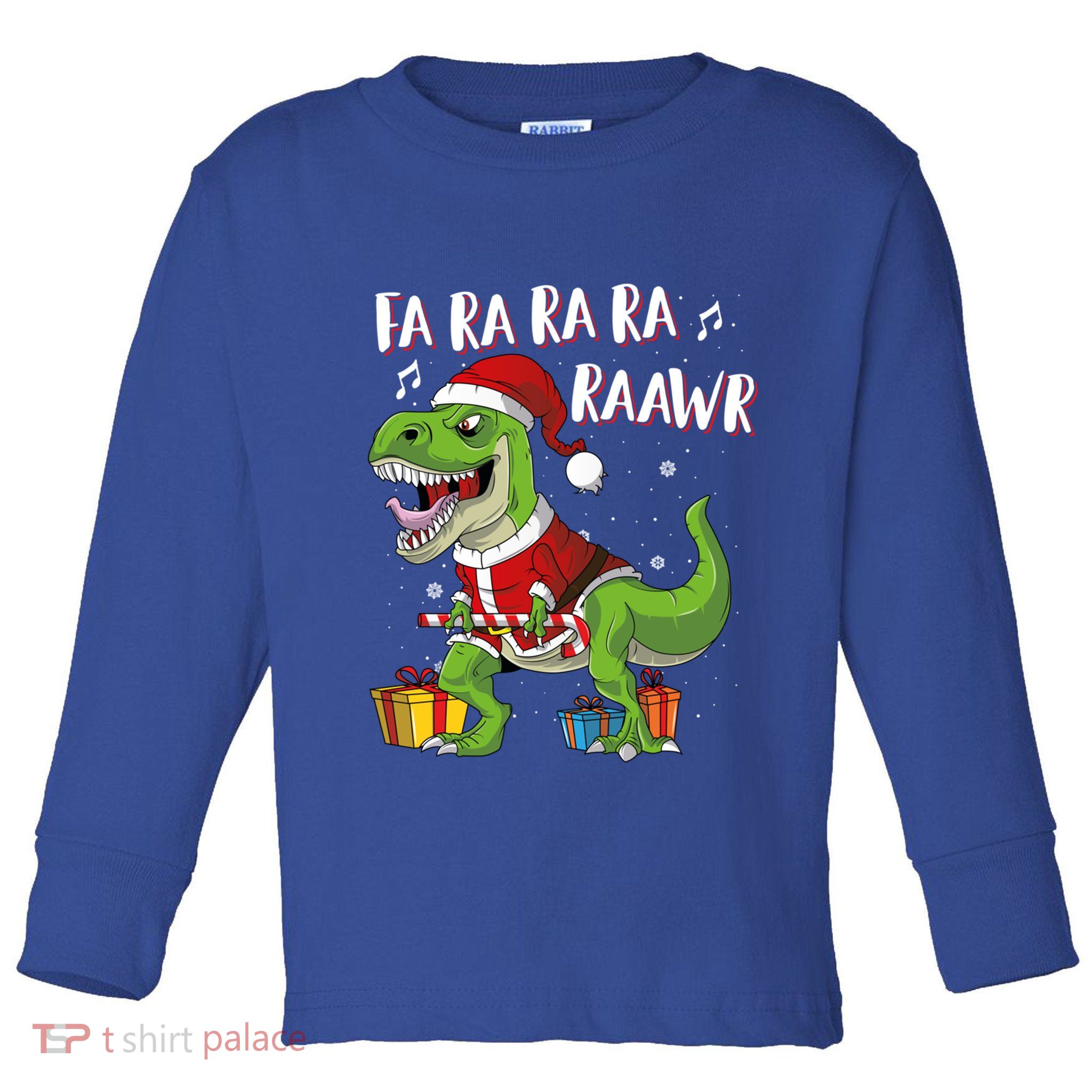 Fa Ra Ra Ra Ra Rawr Santa Dinosaur T Rex Funny Christmas Great Gift Toddler Long Sleeve Shirt