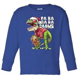 Fa Ra Ra Ra Rawr Dinosaur Ugly Christmas Gingerbread Gift Toddler Long Sleeve Shirt