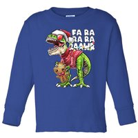 Fa Ra Ra Ra Rawr Dinosaur Ugly Christmas Gingerbread Gift Toddler Long Sleeve Shirt