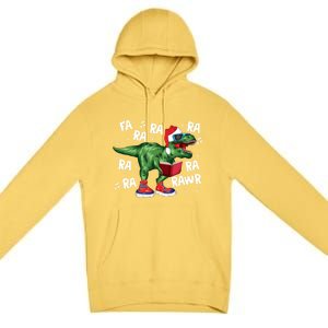 Fa Ra Ra Ra Rawr Funny Christmas Santa Trex Dinosaur Cute Gift Premium Pullover Hoodie