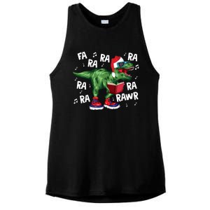 Fa Ra Ra Ra Rawr Funny Christmas Santa Trex Dinosaur Cute Gift Ladies PosiCharge Tri-Blend Wicking Tank