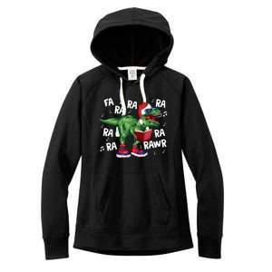 Fa Ra Ra Ra Rawr Funny Christmas Santa Trex Dinosaur Cute Gift Women's Fleece Hoodie