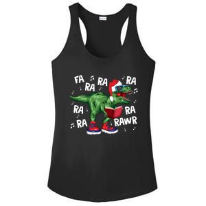 Fa Ra Ra Ra Rawr Funny Christmas Santa Trex Dinosaur Cute Gift Ladies PosiCharge Competitor Racerback Tank