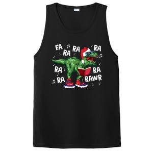 Fa Ra Ra Ra Rawr Funny Christmas Santa Trex Dinosaur Cute Gift PosiCharge Competitor Tank