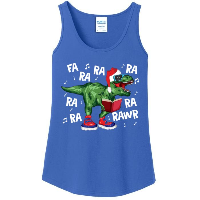 Fa Ra Ra Ra Rawr Funny Christmas Santa Trex Dinosaur Cute Gift Ladies Essential Tank