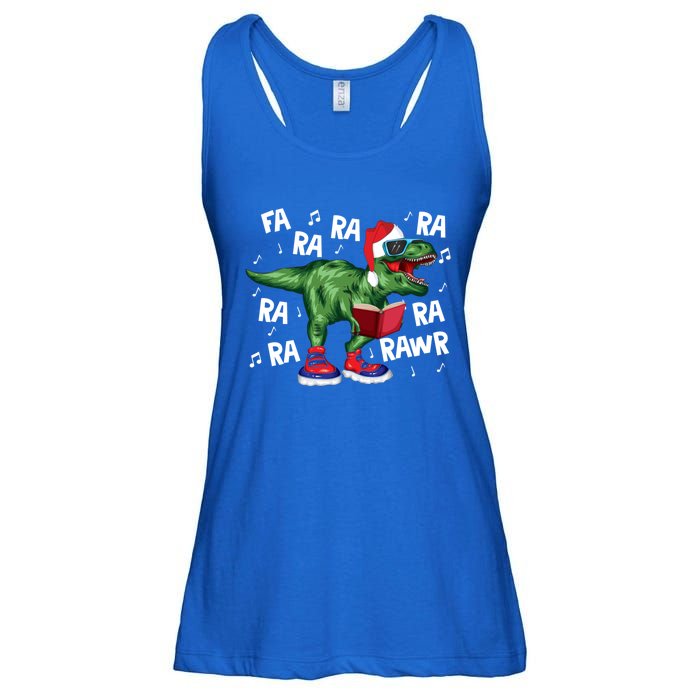 Fa Ra Ra Ra Rawr Funny Christmas Santa Trex Dinosaur Cute Gift Ladies Essential Flowy Tank