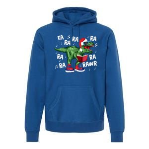 Fa Ra Ra Ra Rawr Funny Christmas Santa Trex Dinosaur Cute Gift Premium Hoodie