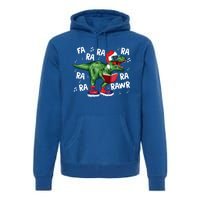 Fa Ra Ra Ra Rawr Funny Christmas Santa Trex Dinosaur Cute Gift Premium Hoodie