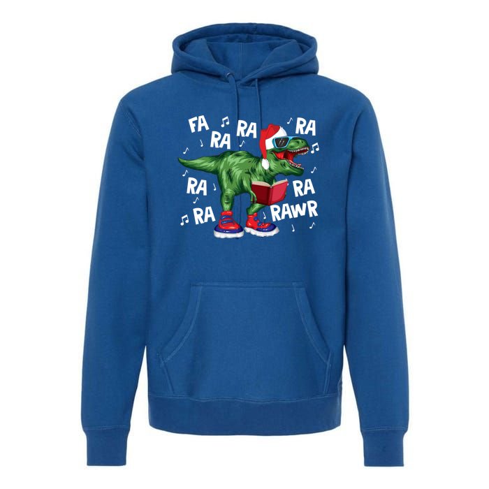 Fa Ra Ra Ra Rawr Funny Christmas Santa Trex Dinosaur Cute Gift Premium Hoodie