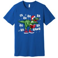 Fa Ra Ra Ra Rawr Funny Christmas Santa Trex Dinosaur Cute Gift Premium T-Shirt