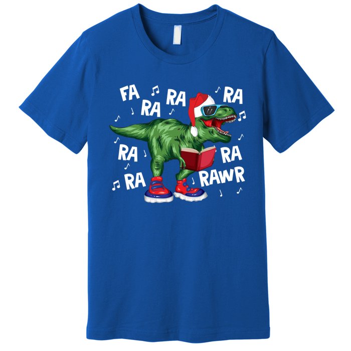 Fa Ra Ra Ra Rawr Funny Christmas Santa Trex Dinosaur Cute Gift Premium T-Shirt