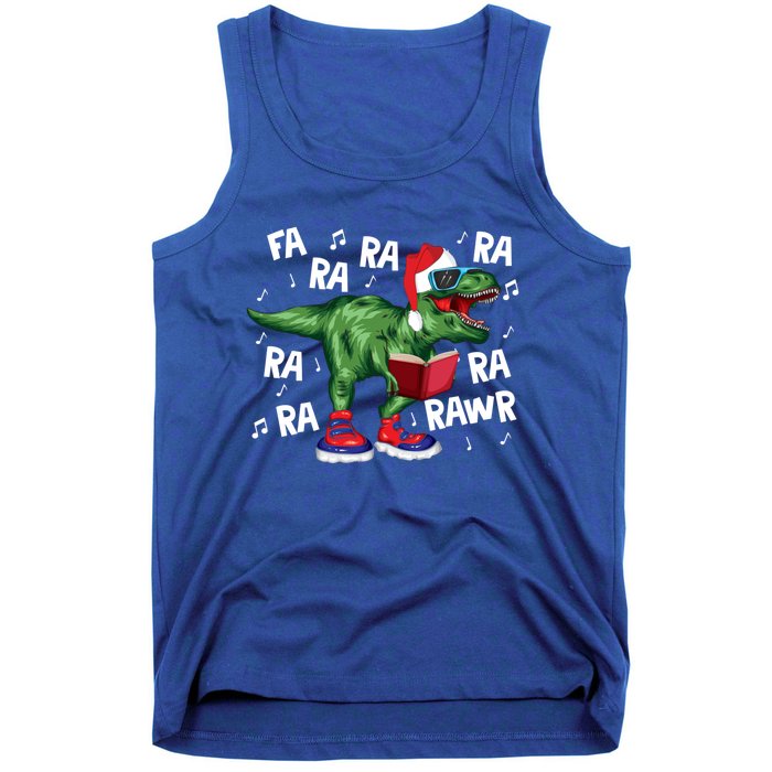 Fa Ra Ra Ra Rawr Funny Christmas Santa Trex Dinosaur Cute Gift Tank Top