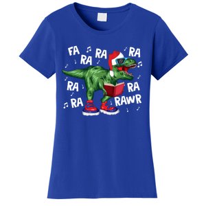 Fa Ra Ra Ra Rawr Funny Christmas Santa Trex Dinosaur Cute Gift Women's T-Shirt