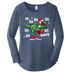 Fa Ra Ra Ra Rawr Funny Christmas Santa Trex Dinosaur Cute Gift Women's Perfect Tri Tunic Long Sleeve Shirt