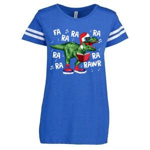 Fa Ra Ra Ra Rawr Funny Christmas Santa Trex Dinosaur Cute Gift Enza Ladies Jersey Football T-Shirt