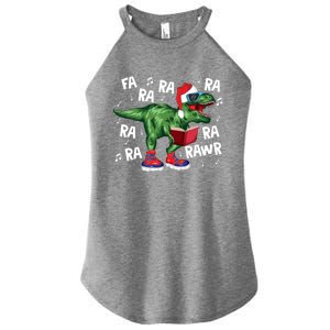 Fa Ra Ra Ra Rawr Funny Christmas Santa Trex Dinosaur Cute Gift Women's Perfect Tri Rocker Tank