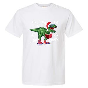 Fa Ra Ra Ra Rawr Funny Christmas Santa Trex Dinosaur Cute Gift Garment-Dyed Heavyweight T-Shirt