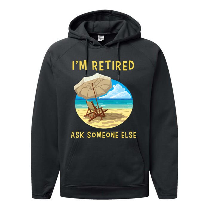 Funny Retired Retirement Gift Performance Fleece Hoodie