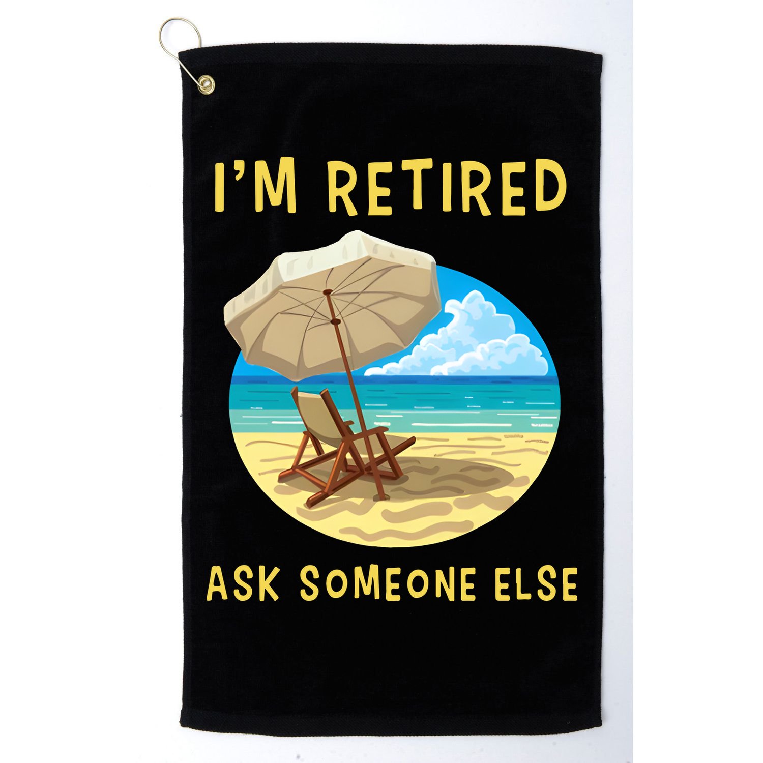 Funny Retired Retirement Gift Golf Towel