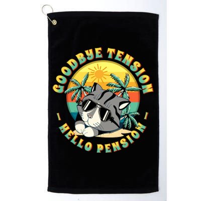 Funny Retired Retirement Gift Goodbye Tension Platinum Collection Golf Towel