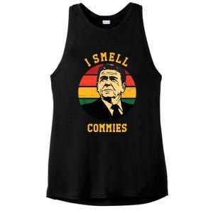 Funny Ronald Reagan I Smell Commies Political Humor Ladies PosiCharge Tri-Blend Wicking Tank