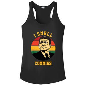 Funny Ronald Reagan I Smell Commies Political Humor Ladies PosiCharge Competitor Racerback Tank