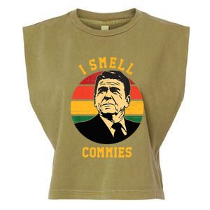 Funny Ronald Reagan I Smell Commies Political Humor Garment-Dyed Women's Muscle Tee