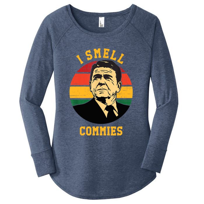 Funny Ronald Reagan I Smell Commies Political Humor Women's Perfect Tri Tunic Long Sleeve Shirt