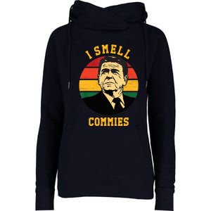 Funny Ronald Reagan I Smell Commies Political Humor Womens Funnel Neck Pullover Hood