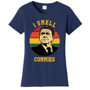 Funny Ronald Reagan I Smell Commies Political Humor Women's T-Shirt