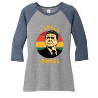 Funny Ronald Reagan I Smell Commies Political Humor Women's Tri-Blend 3/4-Sleeve Raglan Shirt