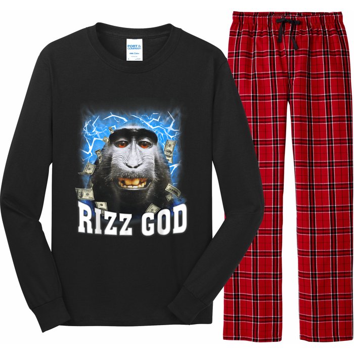 Funny Rizz Rizzler Rizz God Trending Meme Funny Rizz Long Sleeve Pajama Set