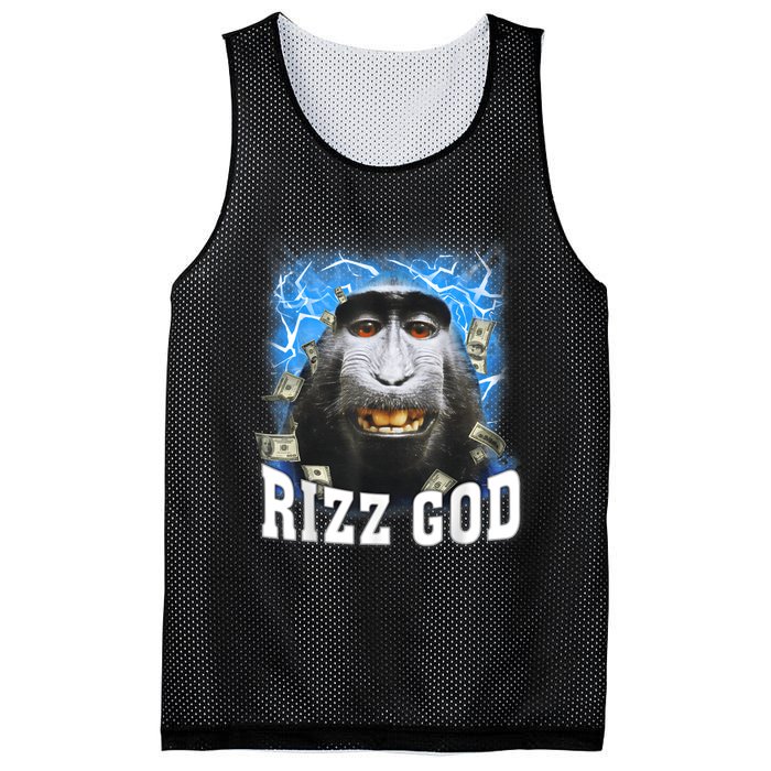 Funny Rizz Rizzler Rizz God Trending Meme Funny Rizz Mesh Reversible Basketball Jersey Tank