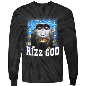 Funny Rizz Rizzler Rizz God Trending Meme Funny Rizz Tie-Dye Long Sleeve Shirt