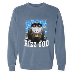 Funny Rizz Rizzler Rizz God Trending Meme Funny Rizz Garment-Dyed Sweatshirt