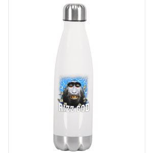 Funny Rizz Rizzler Rizz God Trending Meme Funny Rizz Stainless Steel Insulated Water Bottle