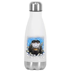 Funny Rizz Rizzler Rizz God Trending Meme Funny Rizz Stainless Steel Insulated Water Bottle