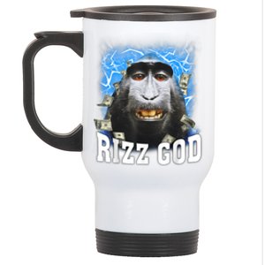 Funny Rizz Rizzler Rizz God Trending Meme Funny Rizz Stainless Steel Travel Mug