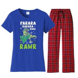 Fa Ra Ra Rawr Christmas Day Trex Holiday Season Santa Claus Gift Women's Flannel Pajama Set