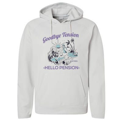 Funny Retired Retirement Gift Goodbye Tension Performance Fleece Hoodie