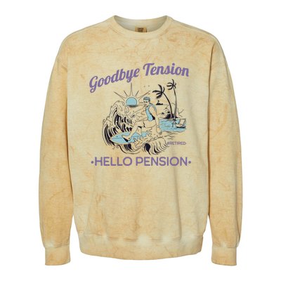 Funny Retired Retirement Gift Goodbye Tension Colorblast Crewneck Sweatshirt