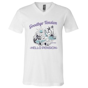 Funny Retired Retirement Gift Goodbye Tension V-Neck T-Shirt