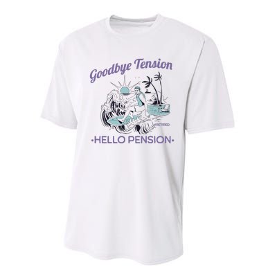 Funny Retired Retirement Gift Goodbye Tension Performance Sprint T-Shirt