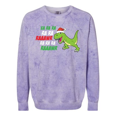 Fa Ra Ra Rawr Funny Dinosaur Christmas Gift Colorblast Crewneck Sweatshirt