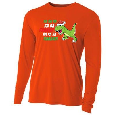 Fa Ra Ra Rawr Funny Dinosaur Christmas Gift Cooling Performance Long Sleeve Crew