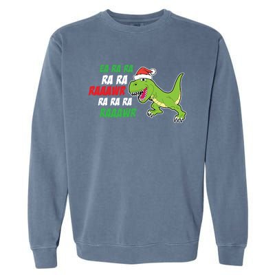 Fa Ra Ra Rawr Funny Dinosaur Christmas Gift Garment-Dyed Sweatshirt